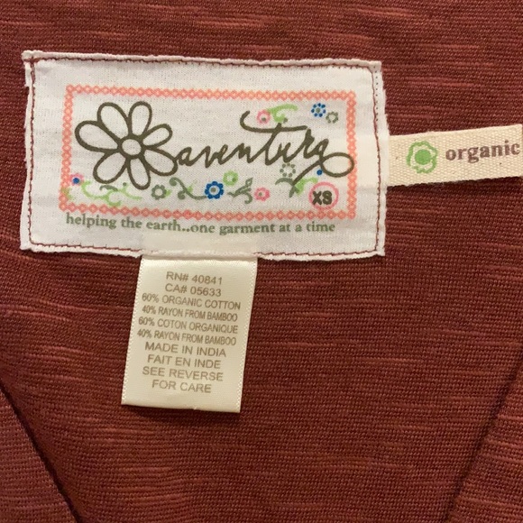 AVENTURA LONG SLEEVE V NECK TOP RUST COLORED SZ XS - Picture 5 of 5